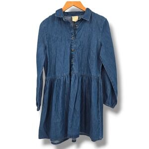 Thereabouts Kids Denim Chambray Shirt Dress Long Sleeve Button Front‎ Large Plus